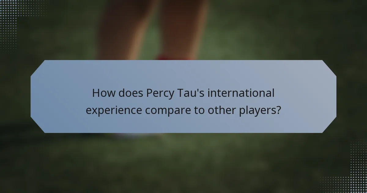 How does Percy Tau's international experience compare to other players?