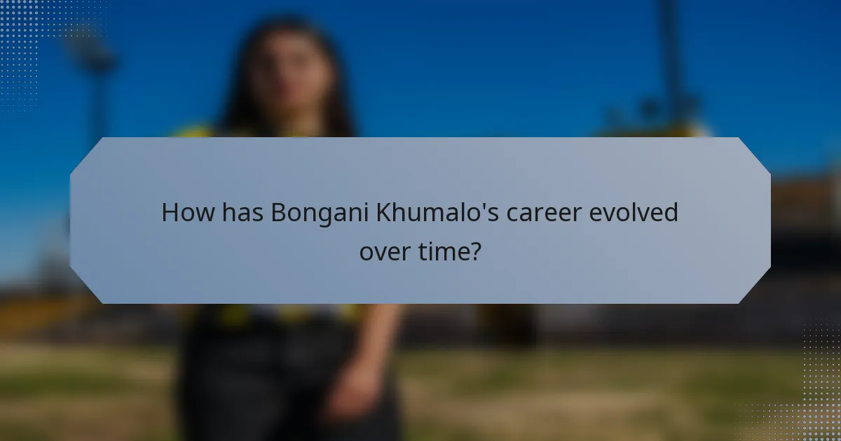 How has Bongani Khumalo's career evolved over time?