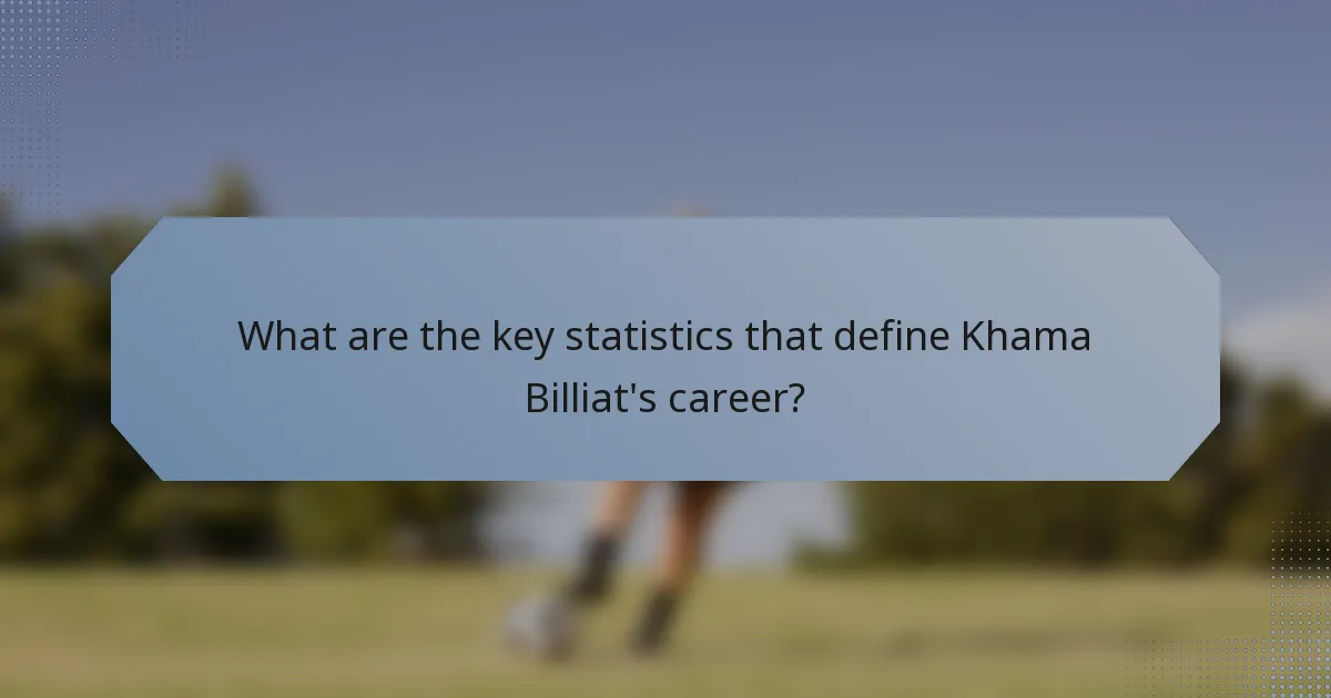 What are the key statistics that define Khama Billiat's career?