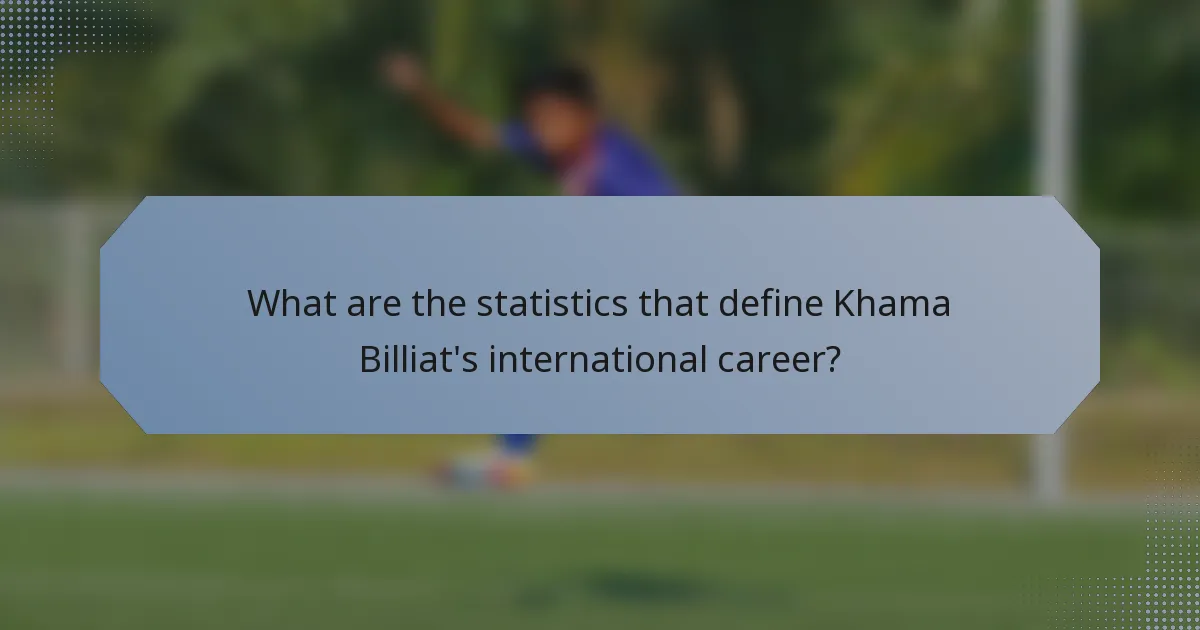 What are the statistics that define Khama Billiat's international career?