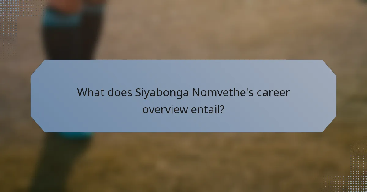 What does Siyabonga Nomvethe's career overview entail?