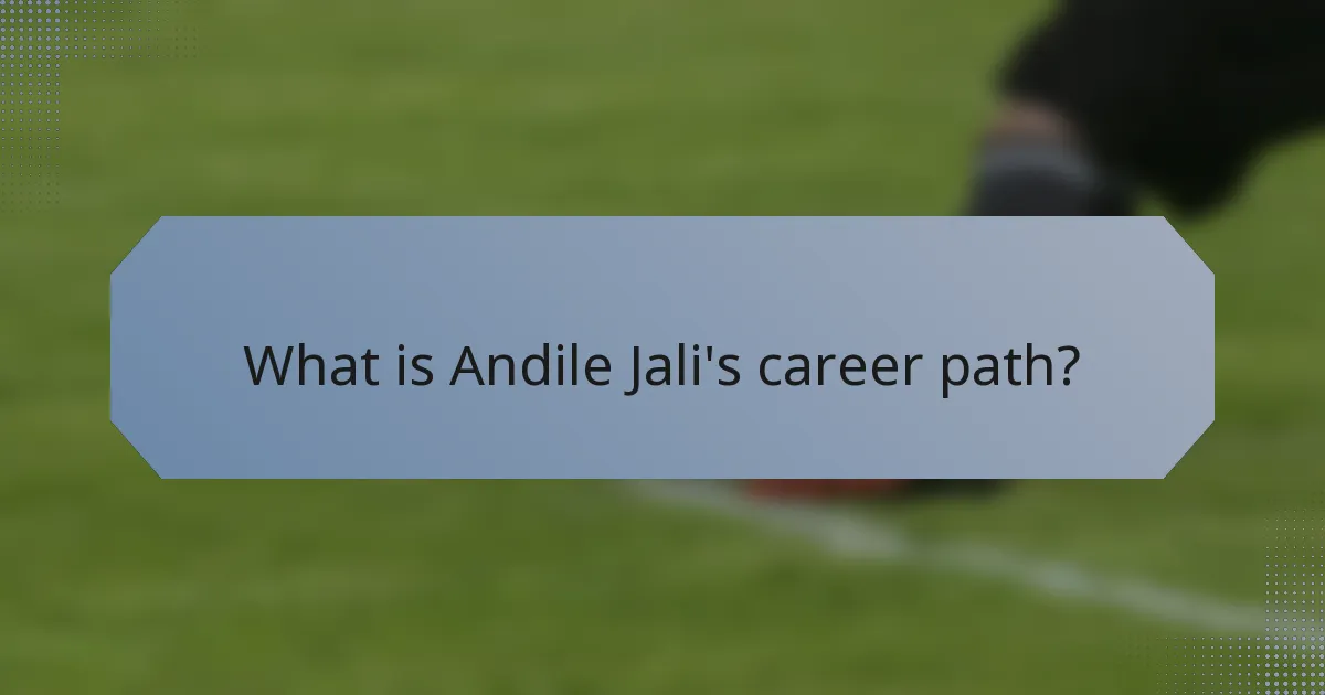 What is Andile Jali's career path?