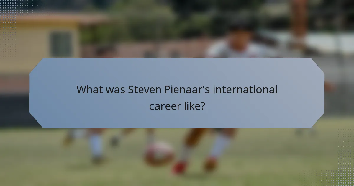 What was Steven Pienaar's international career like?